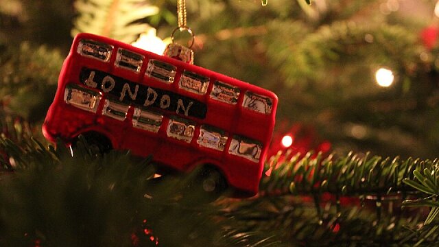 bus christmas london england