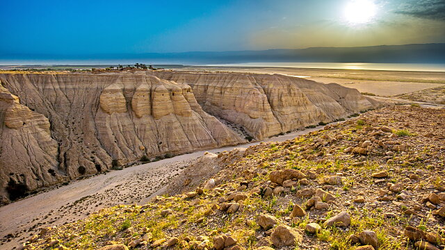 qumran caves at sunrise dead sea 1